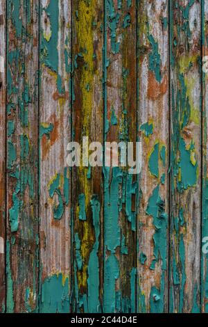 Close-up of old weathered wooden wall Stock Photo
