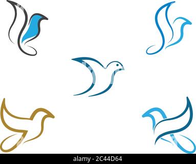 Dove logo template vector icon illustration design Stock Vector
