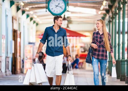 Young couple on a shopping spree Stock Photo