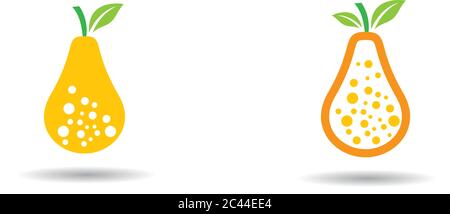 Pear logo template vector icon illustration design Stock Vector
