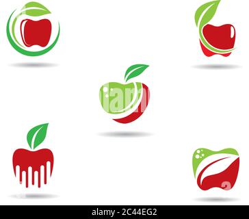 Apple logo template vector icon illustration design Stock Vector