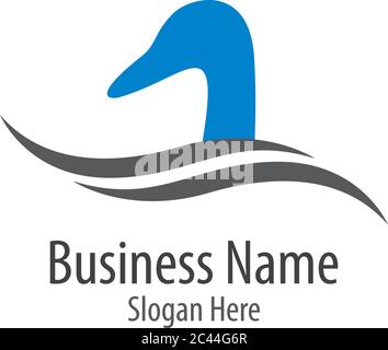 Duck logo template vector icon illustration design Stock Vector