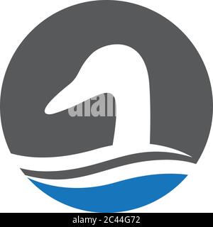 Duck logo template vector icon illustration design Stock Vector