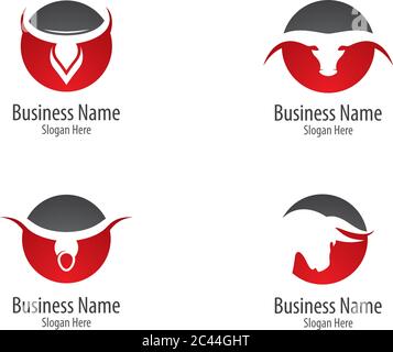 Bull logo template vector icon illustration design Stock Vector