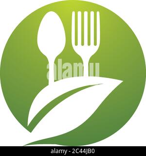 Organic food logo template vector icon illustration Stock Vector