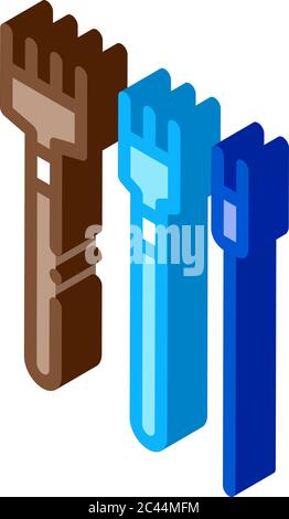 leatherworking crafting tools isometric icon vector illustration Stock Vector
