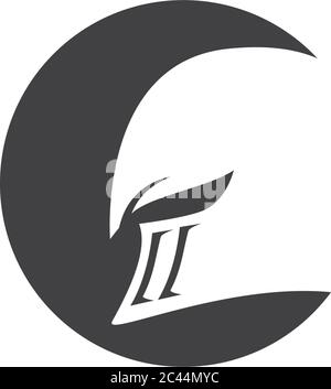 Spartan helmet logo template vector icon Stock Vector