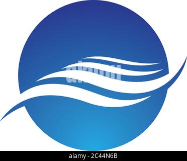 Water wave logo vector icon illustration design Stock Vector
