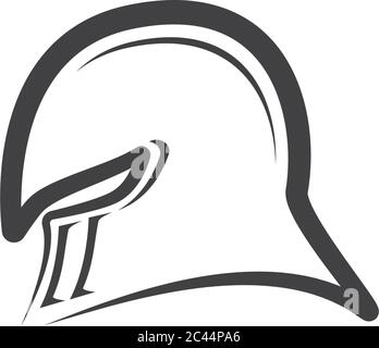 Spartan helmet logo template vector icon Stock Vector