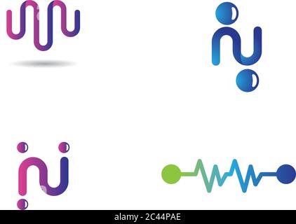 Pulse logo template vector icon illustration design Stock Vector