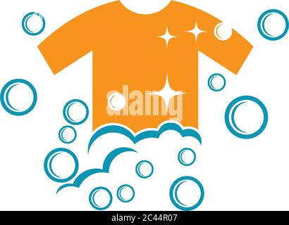 Laundry logo vector icon illustration design Stock Vector