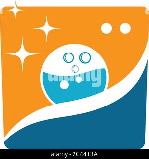 Laundry logo vector icon illustration design Stock Vector