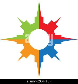 Compass Logo Template vector icon illustration design Stock Vector