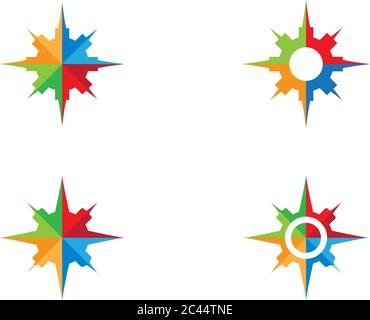 Compass Logo Template vector icon illustration design Stock Vector