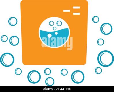 Laundry logo vector icon illustration design Stock Vector