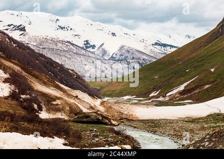 Georgia, Svaneti, Ushguli, Valley in Central Caucasus mountains Stock Photo