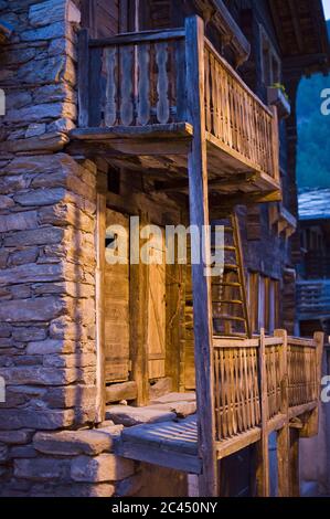 Wooden hut in the mountains, Zermatt, Switzerland Stock Photo - Alamy