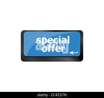 special offer button on computer keyboard keys Stock Photo