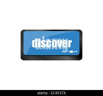 word discover on computer keyboard enter key Stock Photo