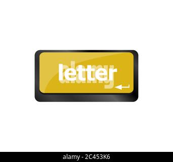 Computer keyboard with letter key - internet concept Stock Photo