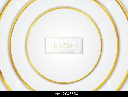 Circle gold metallic overlap layer design wave shape background. vector illustration. Stock Vector