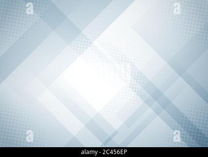 Abstract background modern design white and gray geometric shapes overlapping with halftone effect. Vector illustration Stock Vector