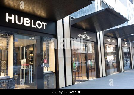 Hublot Panerai and Jaeger Lecoultre watch shops in Sydney city