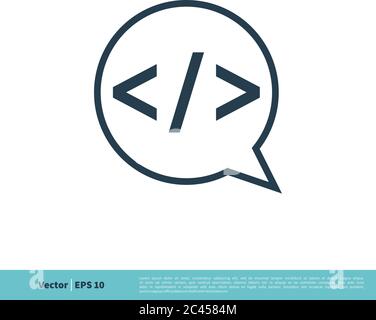 Coding Speech Bubble Icon Vector Logo Template Illustration Design. Vector EPS 10. Stock Vector