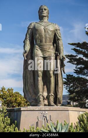 Christopher Columbus Statue in San Francisco, California, United States. Stock Photo