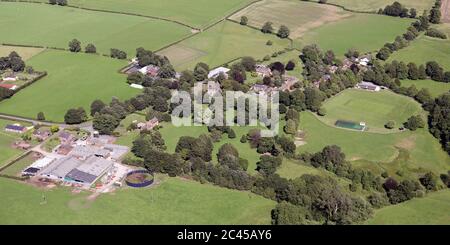 aerial view of the Cheshire village of Mobberley Stock Photo