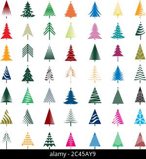 Set trees icon. Vector Illustration. Stock Vector