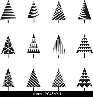 Set trees icon. Vector Illustration. Stock Vector
