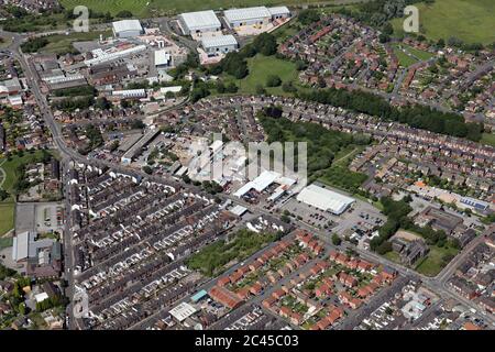 aerial view of Beresford Trading Estate, High Street, Tunstall, Stoke-on-Trent, Staffordshire ST6 5EU Stock Photo