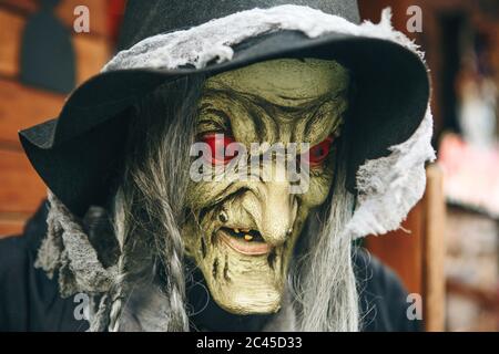 Witch mannequin or figure or mask for Halloween. Stock Photo