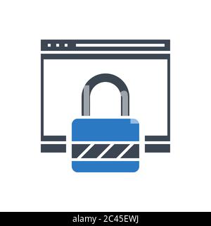 Web Security Vector Glyph Icon Stock Vector