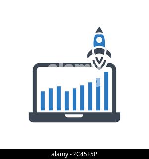 Growth Traffic Vector Glyph Icon Stock Vector