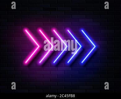Futuristic Sci Fi Modern Neon Pink and Blue Gradient Glowing Arrows  Stock Vector
