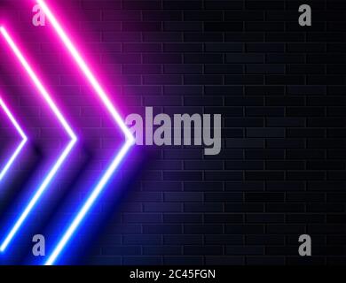 Futuristic Sci Fi Modern Neon Pink and Blue Gradient Glowing Arrows  Stock Vector