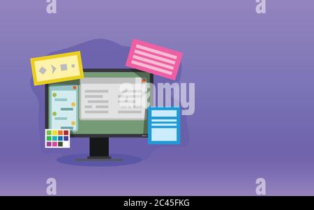 web design elements violet background Stock Vector