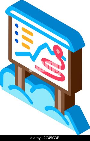 ski resort direction map isometric icon vector illustration Stock Vector