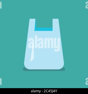 Plastic bag flat icon. Vector illustration Stock Vector