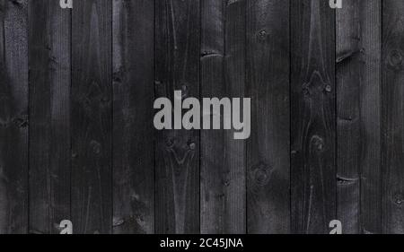 Wide black wooden background, old wooden planks texture Stock Photo