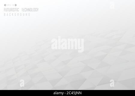 Abstract triangle pattern design of grey technology pattern design artwork background. Decorate for ad, poster, artwork, template design, print. illus Stock Vector