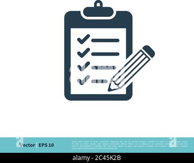 Clipboard Icon Vector Logo Template Illustration Design. Vector EPS 10. Stock Vector
