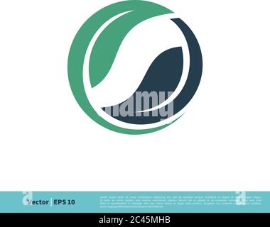 Natural Circle Leaves Icon Vector Logo Template Illustration Design. Vector EPS 10. Stock Vector