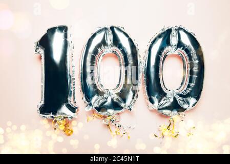 Balloon Bunting for celebration Happy 100th Anniversary Stock Photo