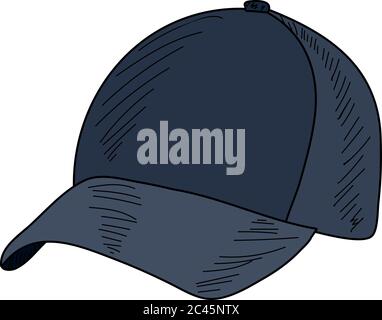 vector, on a white background men's baseball cap with a visor Stock Vector