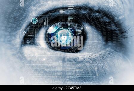 Internet eye on security Stock Photo