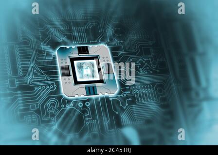 Secure data processing concept Stock Photo