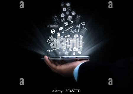 internet on smart phone concept Stock Photo